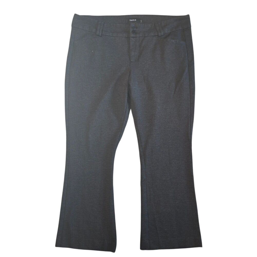 Torrid Herringbone Mid-Rise Double-Button Flare / Bootcut Trouser Pants 20S
